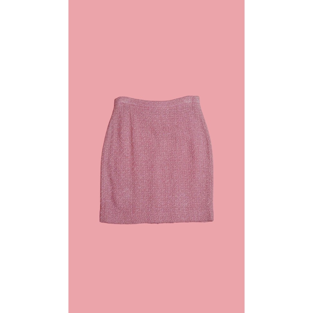 1980s-1990s MONDI GALA Pink Boucle TWEED Pencil Skirt wiVented Back. XS. AS IS